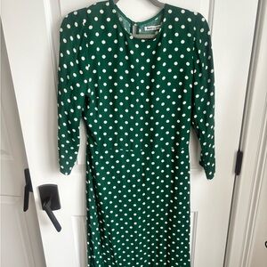 Reformation Green Puff Sleeve Sheath Dress